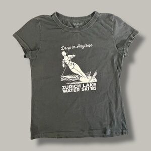 JOHN GOLT Brandy Melville Vintage Black T-Shirt Size XS CROPPED FIT